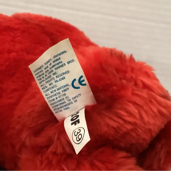 Warner Bros. (Gossamer )Red Furry Plush Character - Picture 4 of 6